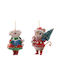 Christmas Hanging Ornament Mouse 9.5 Cm 2 Designs Vetur St-22906