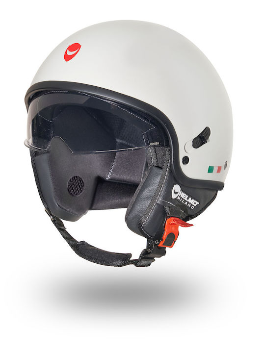 Helmo Puro Slider Jet cu Sun Visor ECE 22.06 alb lucios