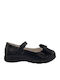 Kids Anatomic Leather Ballerinas with Hoop & Loop Closure Black
