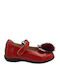 Παιδικές Μπαλαρίνες Anatomisch mit Bügel- und Schleifenverschluss Leder Rot