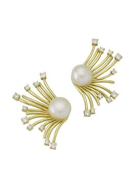 Paraxenies Earrings made of Silver Gold Plated with Stones & Pearls