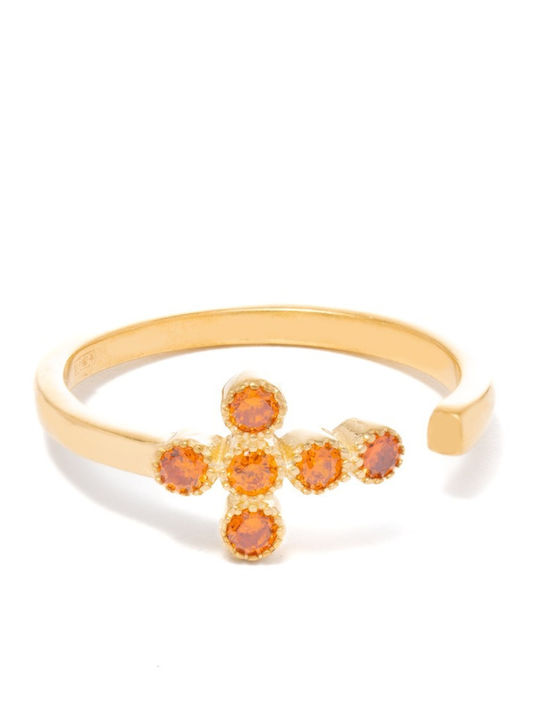 Benedictus Damen Silber Vergoldetes Ring