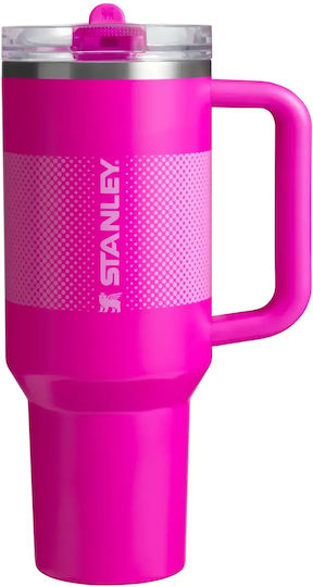 Stanley Flip Handled Tumbler Thermos Stainless Steel 1.18lt Violet Blossom with Straw and Handle