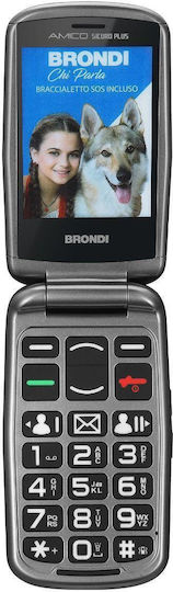 Brondi Amico Sicuro Plus Dual SIM Κινητό με Μεγάλα Κουμπιά Μαύρο