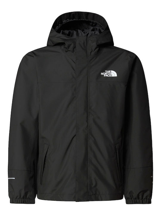 Antora Waterproof Kids Sports Short Jacket with Lining & Hood Black