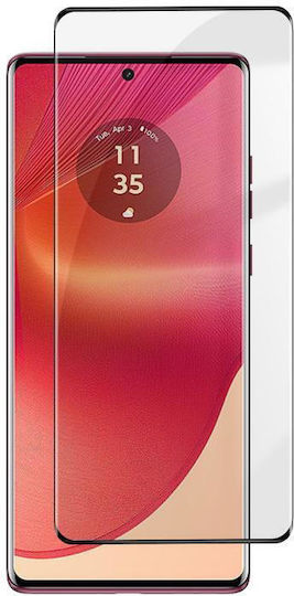 Motorola Edge 50 Fusion Kalebol Извит Високоалуминиев Екранен Печатен Протектор за Телефони с Пълно Покритие Антипръстов Черен Рамкиран HD Закалено Стъкло Филм