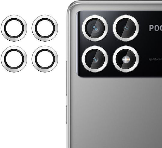 Kalebol Προστασία Κάμερας Tempered Glass Ασημί για το Xiaomi Poco X6 Pro