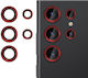 Kalebol Camera Protection Tempered Glass Red for the Samsung Galaxy S22 Ultra 5G