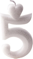 Silver Candle Number 5 Lumea
