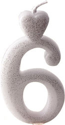 Silver Candle Number 6 Lumea