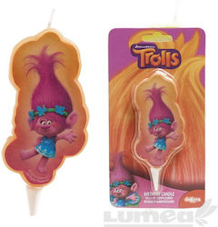 Trolls Geburtstagkerze Rosa Lumea