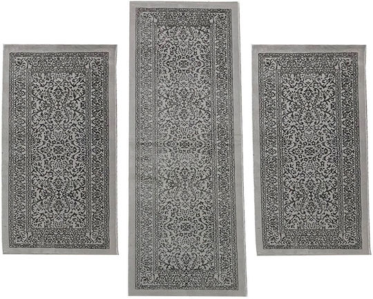 Σετ Χαλιά Κρεβατοκάμαρας Βελουτέ Grey Luna-0181-grey-set 3τμχ
