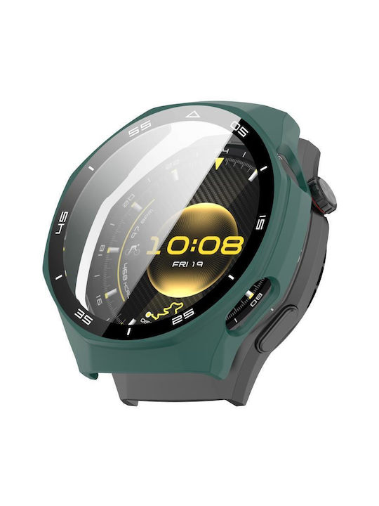 Tempered Glass Film Integrated Plastic Case in Green color for Huawei Watch GT 6 Pro