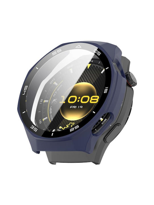 Tempered Glass Film Integrated Пластмасов Калъф в Син цвят за Huawei Watch GT 6 Pro