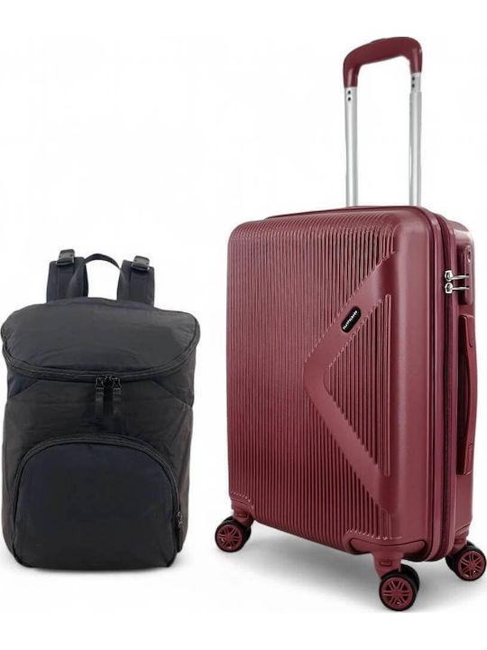 Playful Bags Travel Suitcases Hard Bordeaux with 4 Wheels