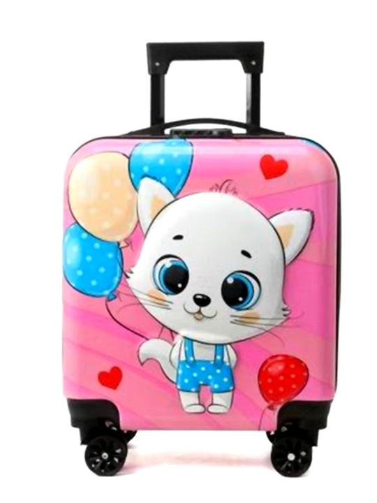 Kourk Kids Cabin Hard Suitcase Cat with 4 Wheels Height 44cm