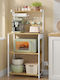 Vasagle Küchengestell Metall Beige 4 Steckplätze 60x40x140cm