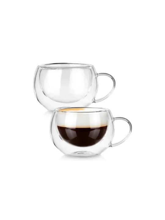Vilde Σετ Φλιτζάνια Espresso Γυάλινα Διάφανα 280ml 2τμχ