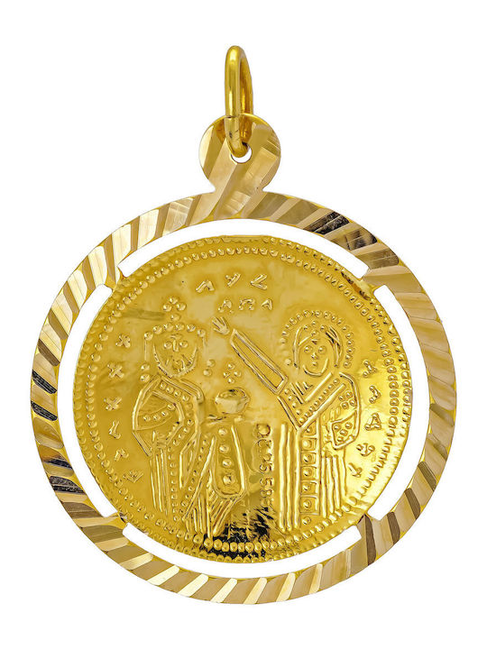 Kiriakos Gofas Pendant Kids Talisman with Chain Konstantinato made of Gold 14K KN576