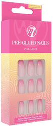 Pre Glued False Nail Tips Pink Angel W7