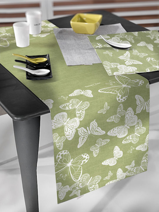 Saint Clair Runner Rezistent la pete Verde 40x160cm
