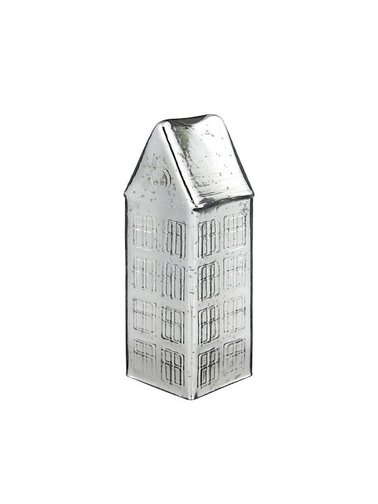 Jolly & Bright Glass House 30cm Silver Silver Depth 11cm X Width 11cm X Height 30cm