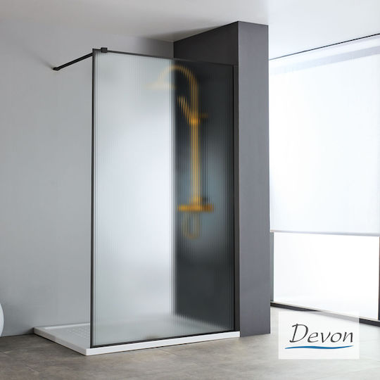 Devon Iwis Divider de verandă Duș cu Glisare Ușă 110x200cm Negru mat