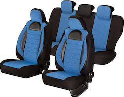Smartic Set De Huse Scaune Auto Racing 11 Piese Compatibil Airbag Pliabil Material 3 Straturi Albastru