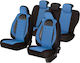 Smartic Car Seat Covers Set Racing 11 Pieces Airbag Compatible Foldable 3 Layers Material Blue
