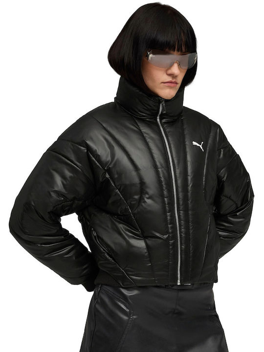 Dare To Damen Puffer Jacke für Winter Black