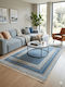 Louvro Rug Rectangular with Fringes Blue