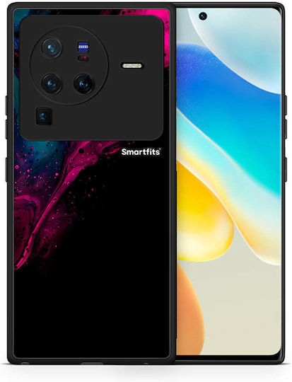 Husă Vivo X80 Pro 5G Negru Roz Aquarelă