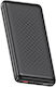 XO PB308 Power Bank 10000mAh 22.5W με Θύρα USB-A και Θύρα USB-C Quick Charge 3.0 Μαύρο