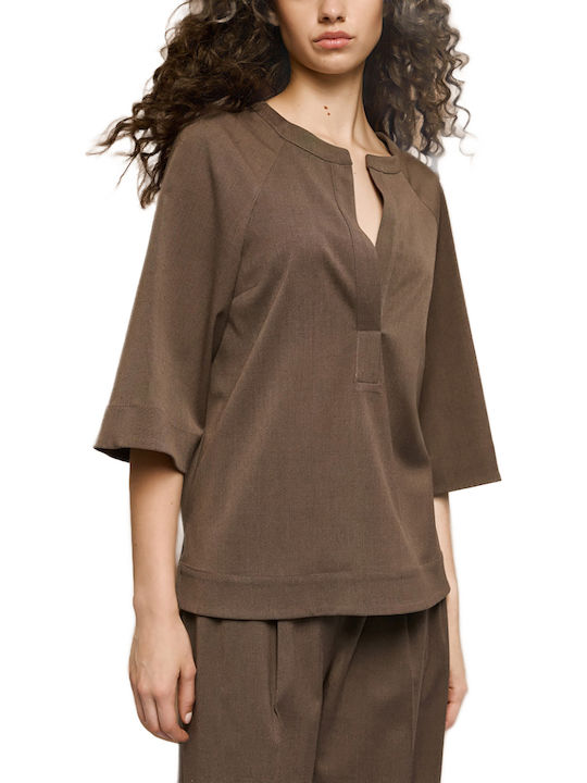 Access Bluse Brown Access Bluse Brown