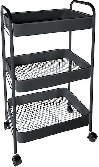 Sh001-black Μεταλλικη Ραφιερα 3 Θεσεων 41x28x72cm Μαυρο 1