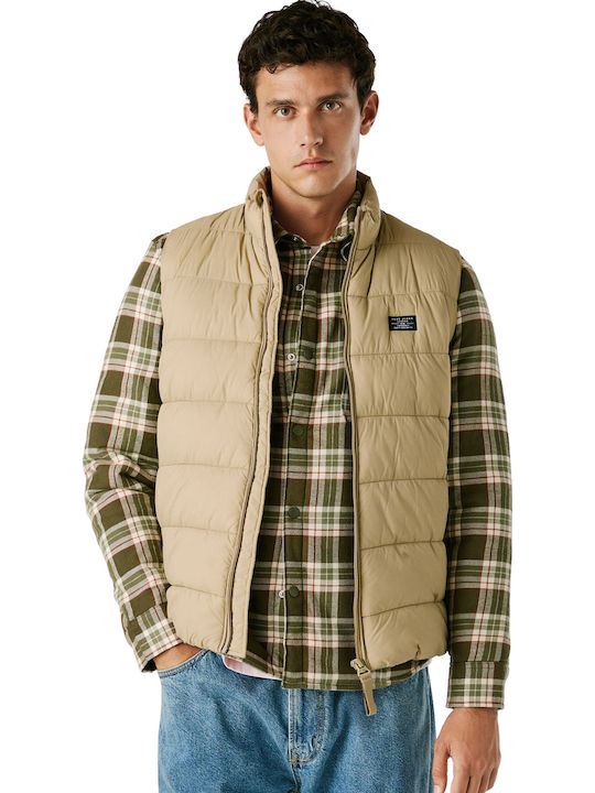 Sleeveless Jacket Puffer Stone Beige