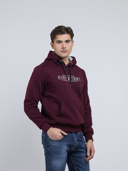 Sweatshirt with Hood Burgundy
