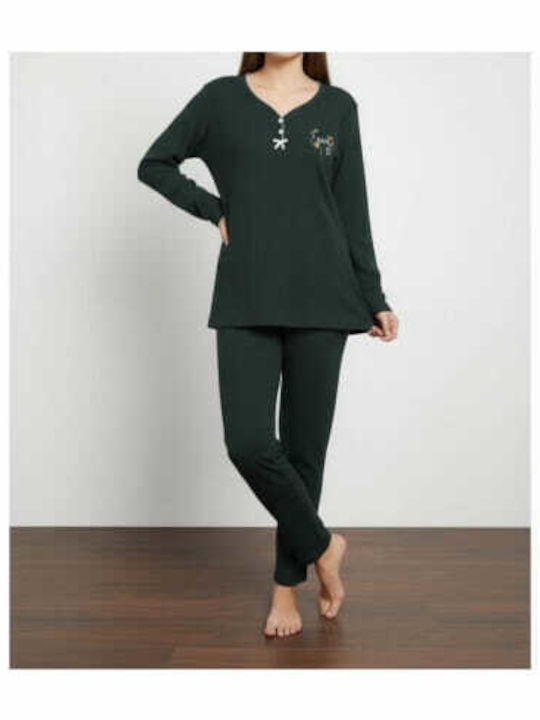 Asel Set Pijamale pentru Femei Cypress Green