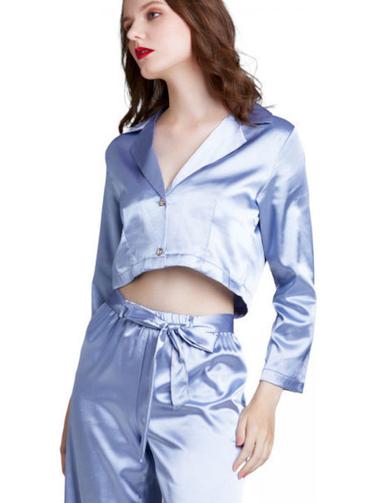 Intimonna Winter Damen Pyjama-Set Sky Blue