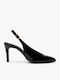 Black Patent Leather Heels Slingback Leather Insole