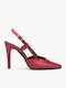 Μπορντό Slingback Γόβες Σατέν Υφή Τακούνι