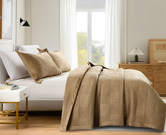 Liolios Home Покривало Полутораспално Lt Coffee 180x240см