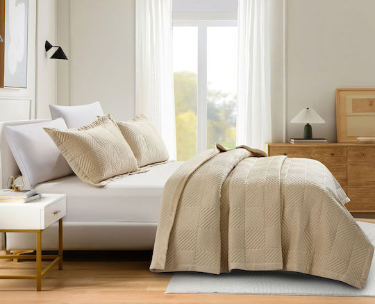 Liolios Home Покривало Полутораспално Крем 180x240см