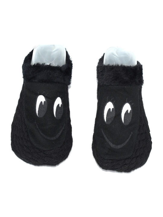 Woolen Winter Women's Slippers Black