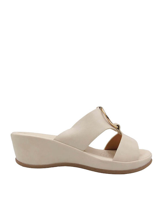 Mira & Max Women's Platform Wedge Sandals Beige