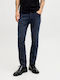 Herren Jeanshose Elastische Slim Straight Fit Blaue