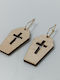 Wooden Coffin Earrings Cross Engraving Toxylo