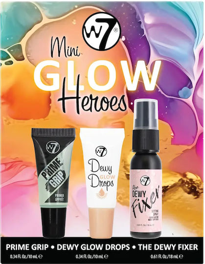 W7 Cosmetics Mini Glow Heroes Σετ Μακιγιάζ για το Πρόσωπο 3τμχ