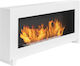 Bioethanol Fireplace Standing 90cm Box White