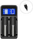 Pujimax HD-8922B USB Charger 2 Batteries Li-ion/Ni-MH Size 18650